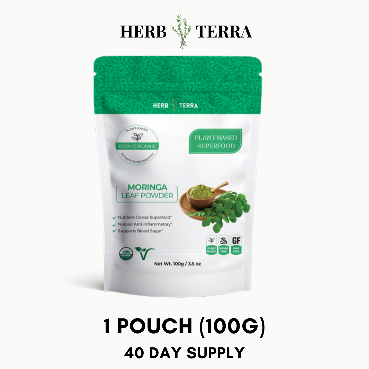 Organic Moringa Leaf Powder 100g – 1 Pouch