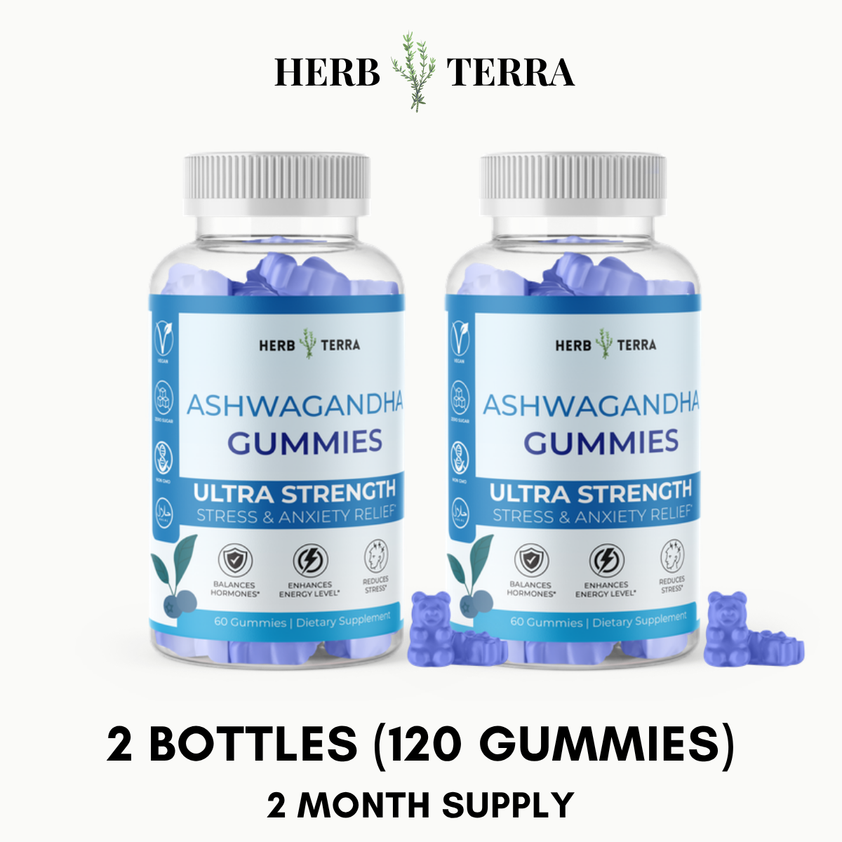 Ashwagandha Gummies – 2 Bottles