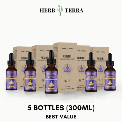 Reishi Mushroom Drops – 5 Bottles