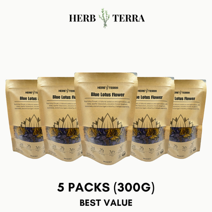 Premium Egyptian Blue Lotus Flower – 60 grams / 5 Packs