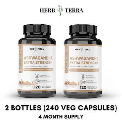 Ashwagandha Capsules 1450mg - Stress Support & Daily Calm – 2 Bottles