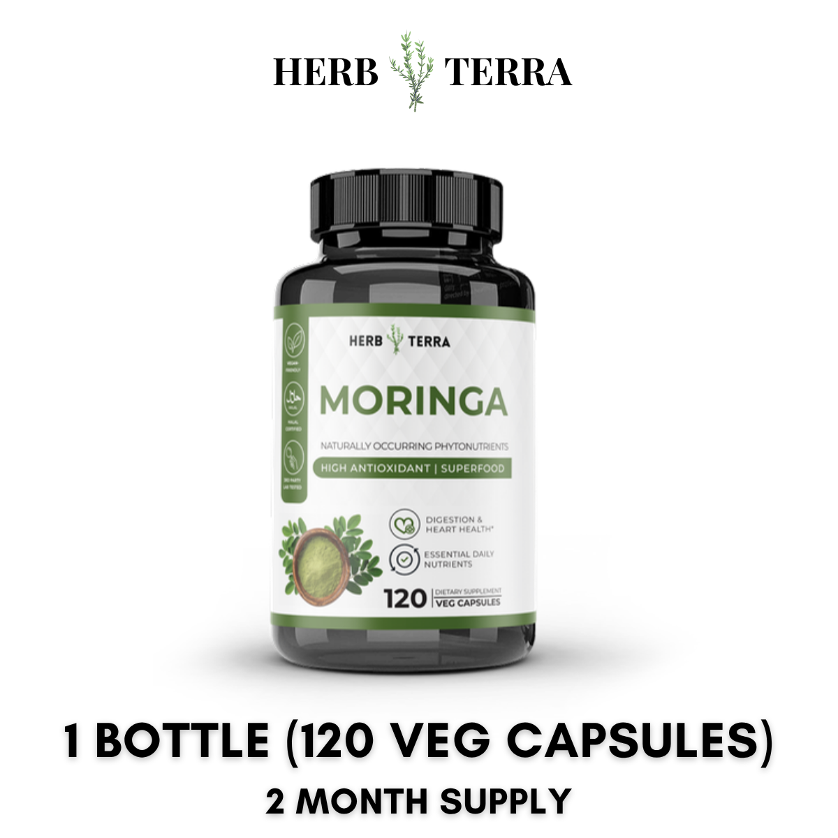 Moringa Leaf 120 Capsules – 1 Bottle