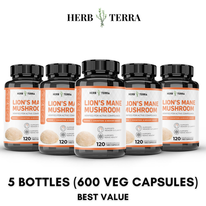 Lion’s Mane Mushroom Cognition – 5 Bottles