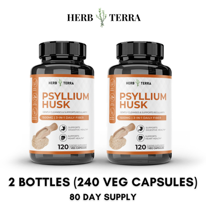 Psyllium Husk Capsules – 2 Bottles