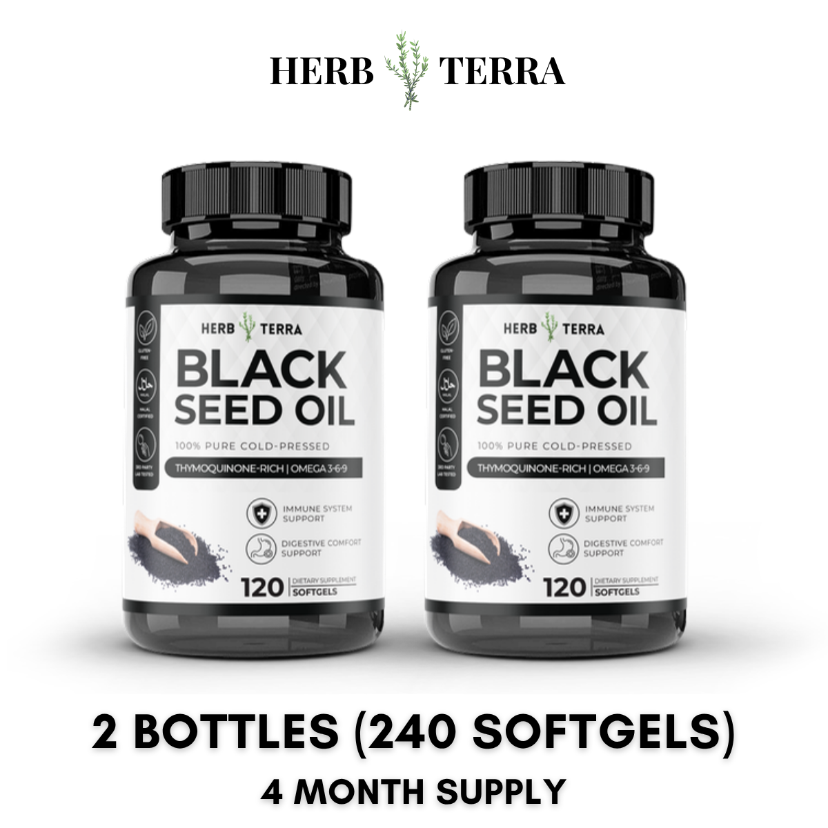 Black Seed Oil Capsules 1000mg – 2 Bottles