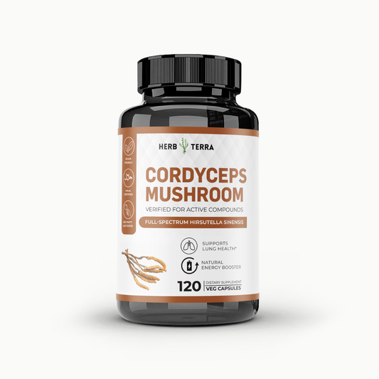 Organic Cordyceps Sinensis 1000mg Capsules 虫草 | 120 Capsules