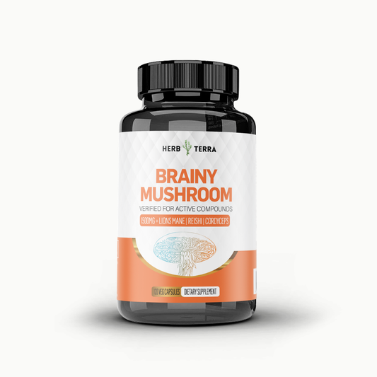 Brainy Mushroom | Reishi, Lion’s Mane, Cordyceps | 120 Capsules