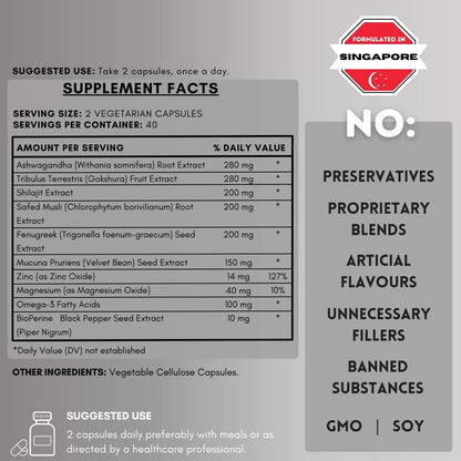 Supplement facts label and exclusions.| Herb Terra