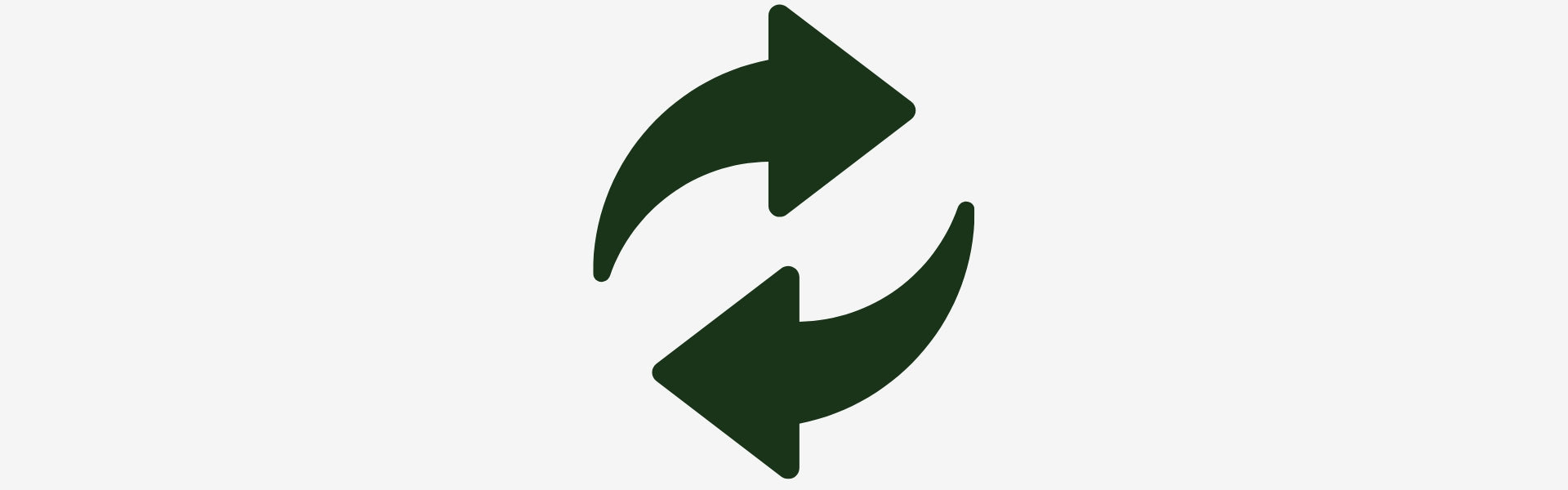 Two green arrows forming a circular flow on a white background