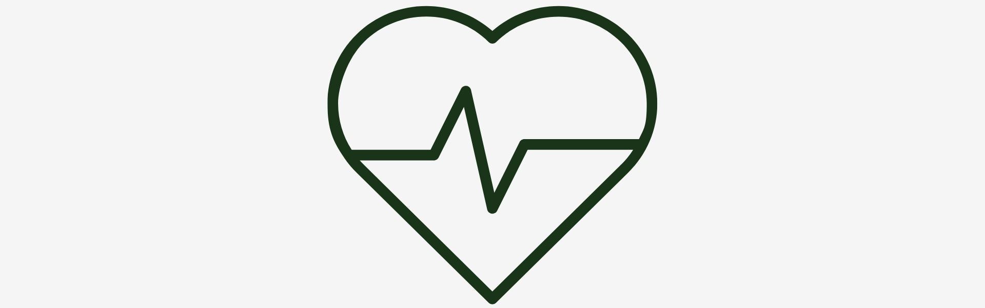 Heart icon with a pulse line inside on a white background