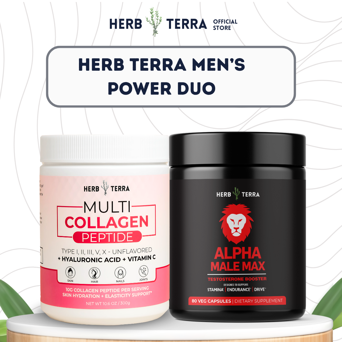 Two supplement bottles on white | Herb Terra
