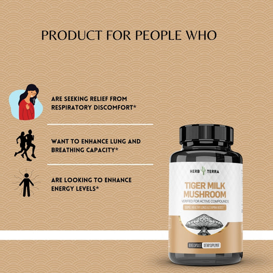 Herb Terra Tiger Milk Mushroom supplement. | Herb terra
 