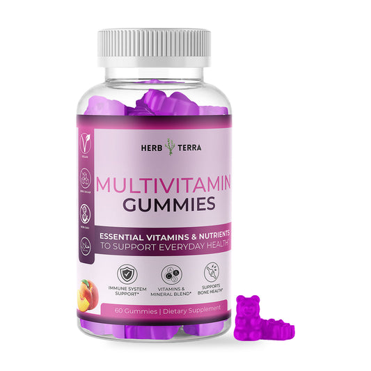 Herb Terra Multivitamin Gummies, 60 Gummies: jar front on white background